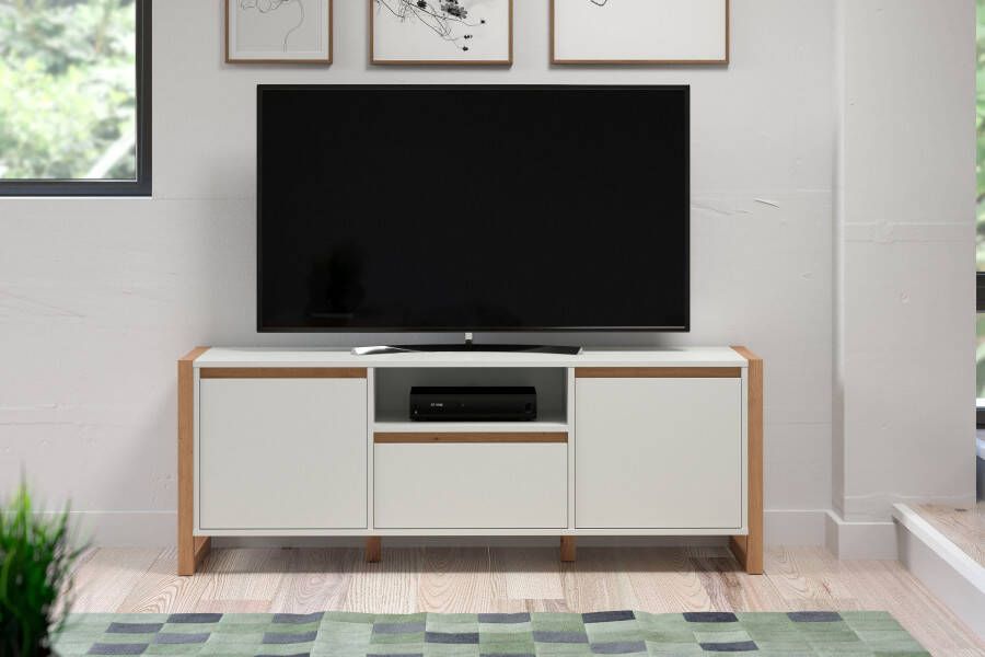 Andas Tv-meubel Drammen Tv-kast lichtbruin wit mat breedte 150 cm - Foto 6