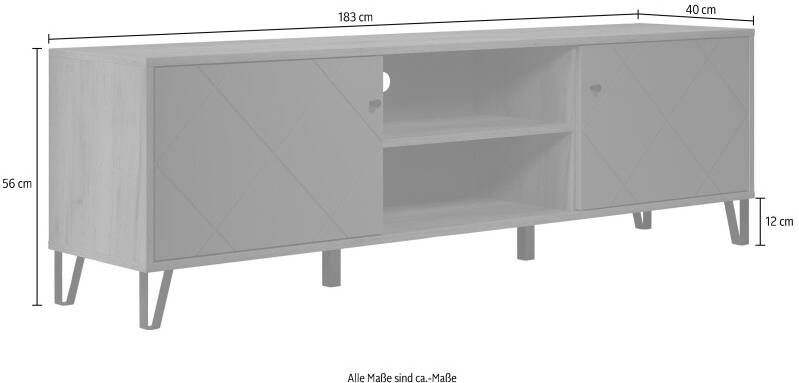 Places of Style Tv-meubel MOLVENO opvallend design met gestructureerde fronten soft-closetechniek (1 stuk) - Foto 8