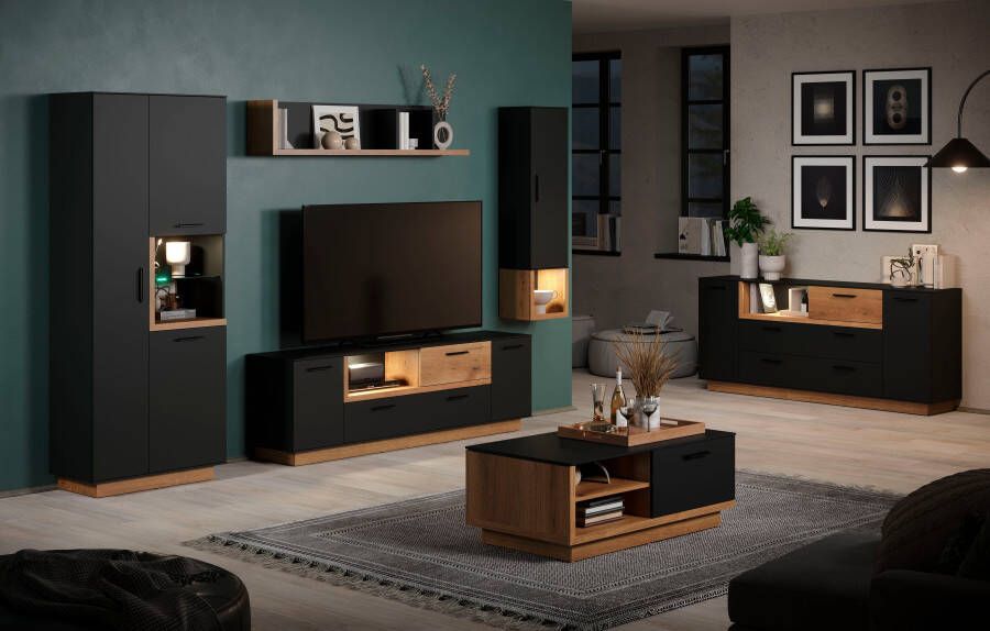 INOSIGN Tv-meubel Premont ca. 187 cm breed tweekleurige tv-kast modern eiken staand (1 stuk) - Foto 10