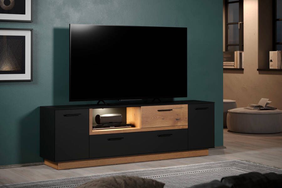INOSIGN Tv-meubel Premont ca. 187 cm breed tweekleurige tv-kast modern eiken staand (1 stuk) - Foto 4