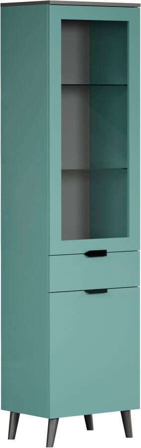 Andas Vitrinekast Mikkeline mat bxh: ca. 49 x 195 cm draairichting deur verwisselbaar blauw turquoise (1 stuk) - Foto 11