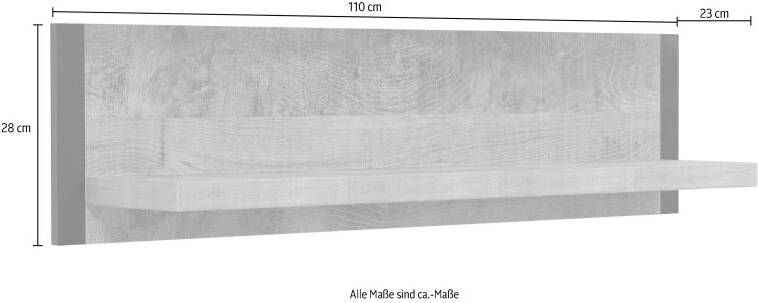 Home affaire Wandrek Edingburgh Tweekleurige hout-look rek voor wandmontage breedte ca. 110 cm (1 stuk) - Foto 6