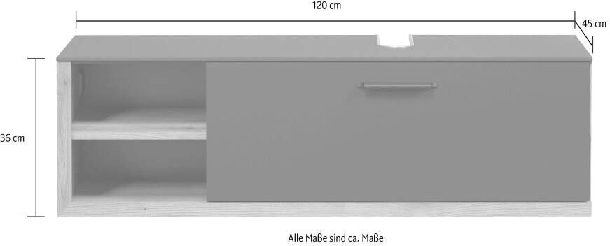 INOSIGN Wastafelonderkast Premont Breedte 120 cm soft-closetechniek 1 grote klep met sifonuitsparing (1 stuk) - Foto 4