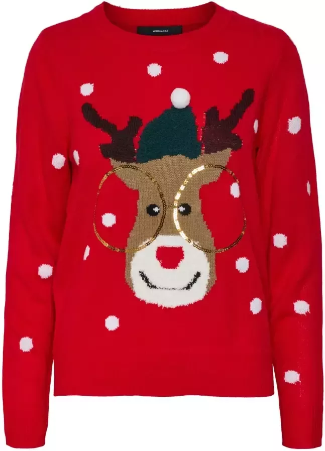 Vero Moda Kersttrui VMTINSEL LS O-NECK BLOUSE XMAS