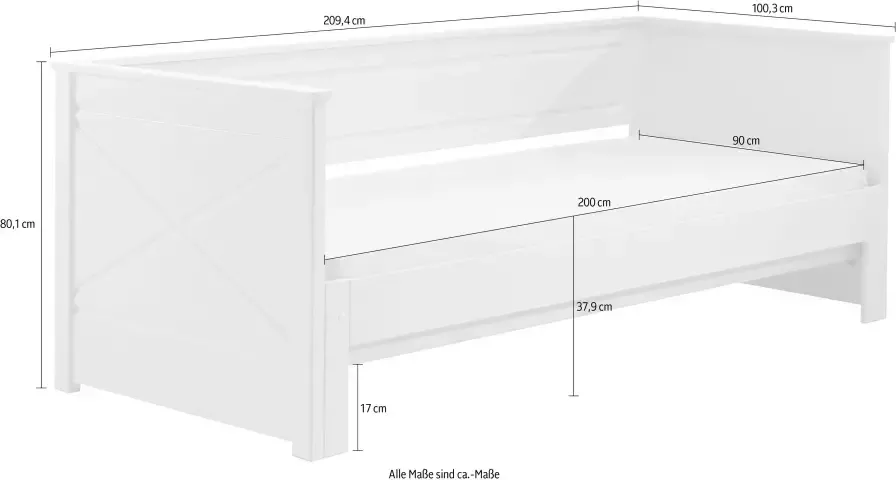 Vipack Bed Pino Hoogslaper LF 90x200 cm uittrekbar tot 180x200 cm uitvoering wit gelakt - Foto 6