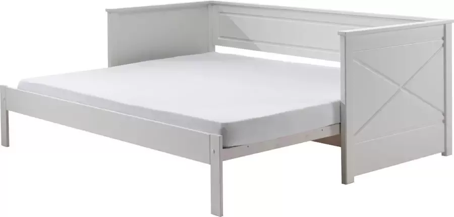 Vipack Bed Pino Hoogslaper LF 90x200 cm uittrekbar tot 180x200 cm uitvoering wit gelakt - Foto 6