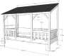 Vipack Bed HuisBed inclusief vensterbanken heel dak en slaaplade 90 x 200 cm wit - Thumbnail 3