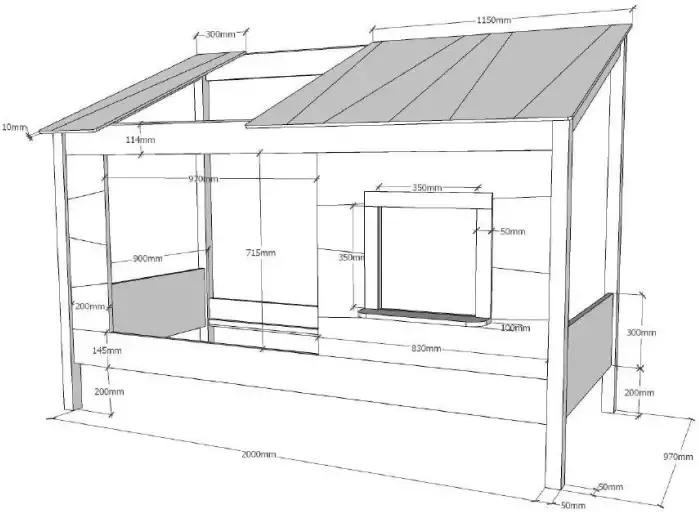 Vipack Housebed Huisbed Met Open Dak 90 x 200 cm + Venster En Bedlade - Foto 2