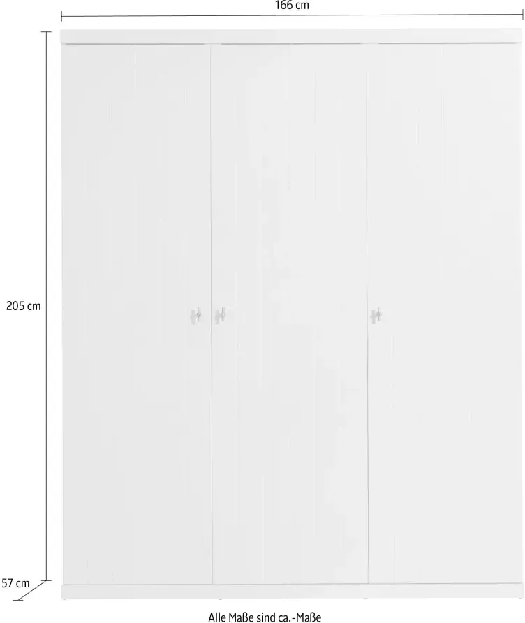 Vipack Kledingkast Ruime 2-deurs kledingkast in rechtlijnig design uitvoering wit - Foto 3