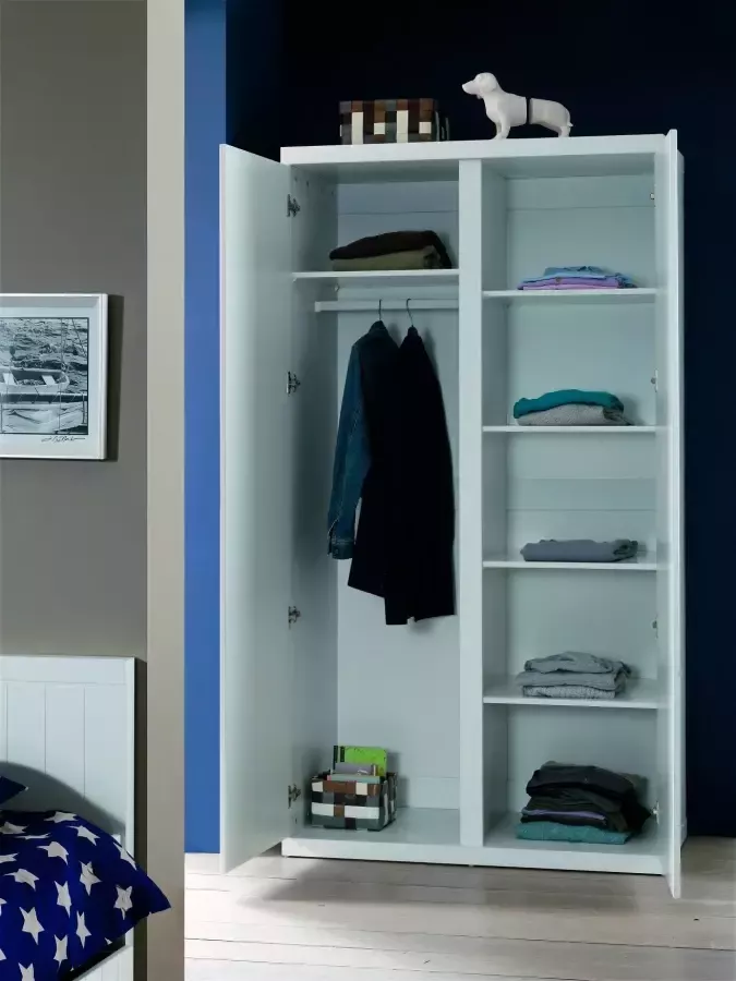 Vipack Kledingkast Ruime 2-deurs kledingkast in rechtlijnig design uitvoering wit - Foto 6