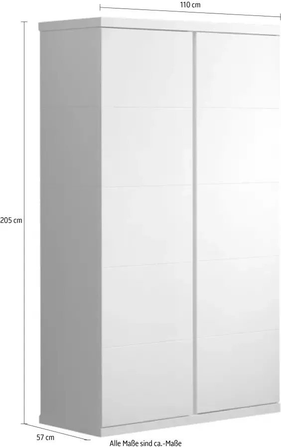 Vipack Kledingkast Ruime 3-deurs kledingkast in rechtlijnig design uitvoering wit - Foto 15