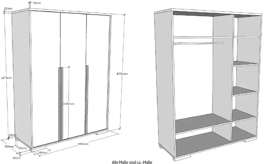 Vipack Kledingkast Londen met melamine-oppervlak en soft-closetechniek - Foto 4