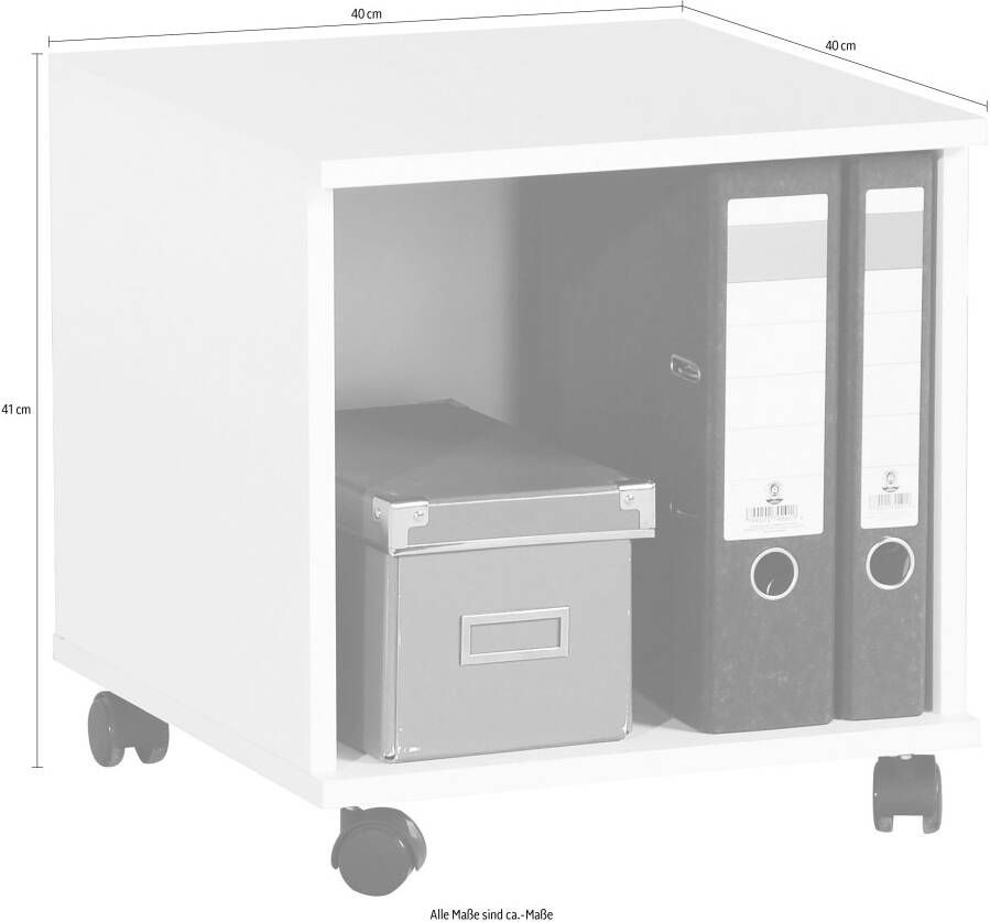 VOGL Möbelfabrik Kastje op wieltjes Barrie Bürocontainer nachtkastje Uitvoeringen met zonder lades hoogte 41 cm gemaakt in Duitsland (1 stuk)