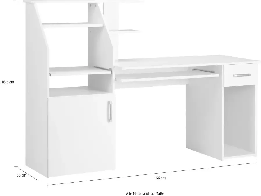 VOGL Möbelfabrik Bureau Don met uittrekplank voor het toetsenbord made in germany - Foto 4