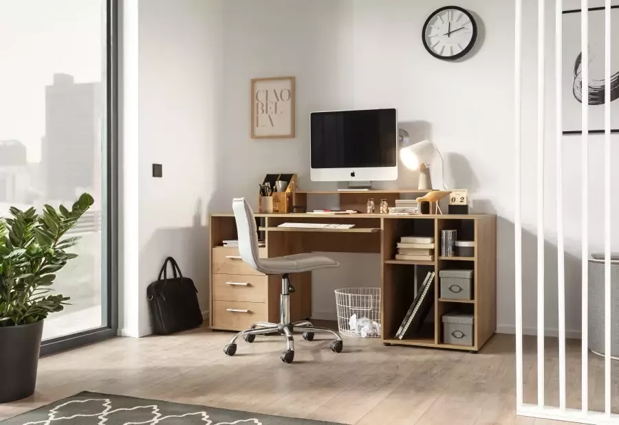 VOGL Möbelfabrik Bureau Timra Toetsenbordlade opzetstuk & torenvak breedte 160 cm Made in Germany - Foto 4