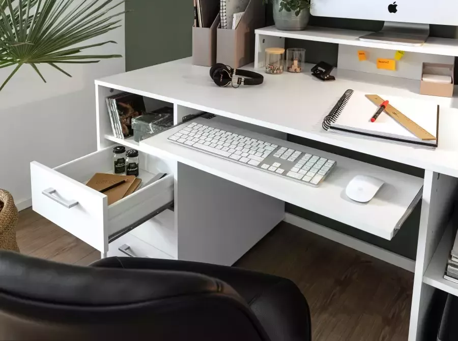 VOGL Möbelfabrik Bureau Timra Toetsenbordlade opzetstuk & torenvak breedte 160 cm Made in Germany - Foto 3
