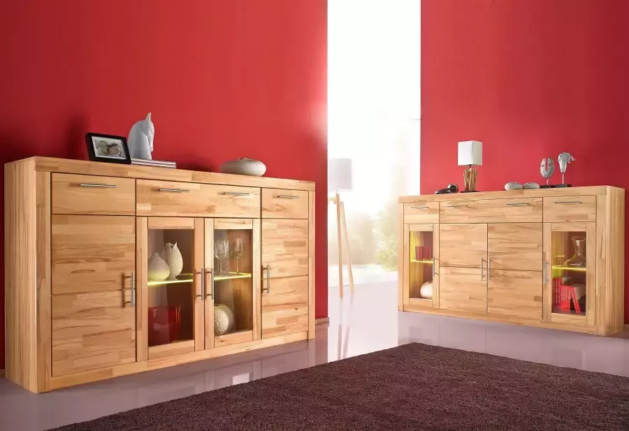 VOGL Möbelfabrik Highboard Toronto opt. glazen deuren gedeeltelijk massief frame-look made in germany - Foto 3