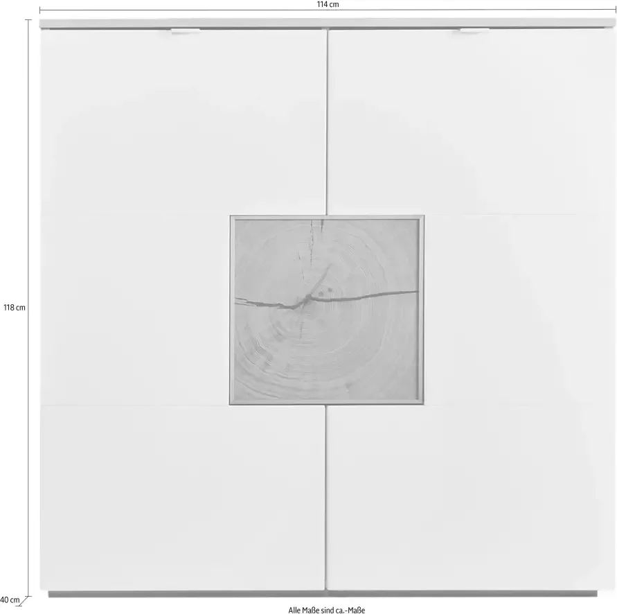 VOGL Möbelfabrik Highboard Breedte 114 cm met kopshout element - Foto 2