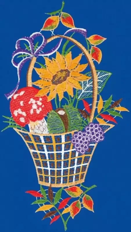 W. Reuter & Sohn Plauener Spitze Raamdecoratie "Herfstmand" in kleur