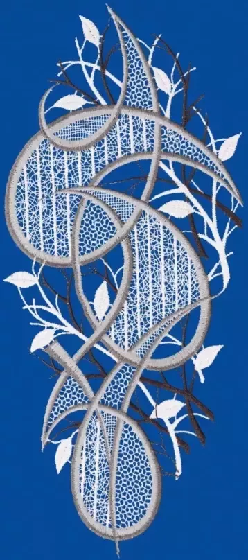 W. Reuter & Sohn Plauener Spitze Raamdecoratie "ornament" in kleur