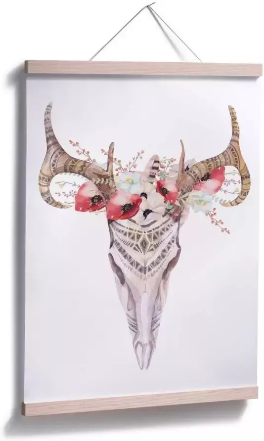 Wall-Art Poster Boho edelhert gewei bloemen (1 stuk) - Foto 4