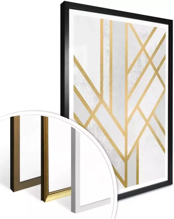 Wall-Art Poster Geometrie goud Poster zonder lijst (1 stuk) - Foto 4