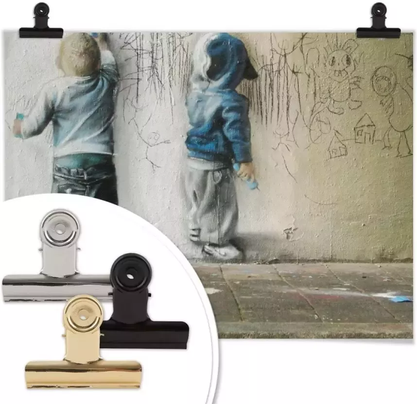 Wall-Art Poster Graffiti afbeelding Boys drawing (1 stuk) - Foto 3