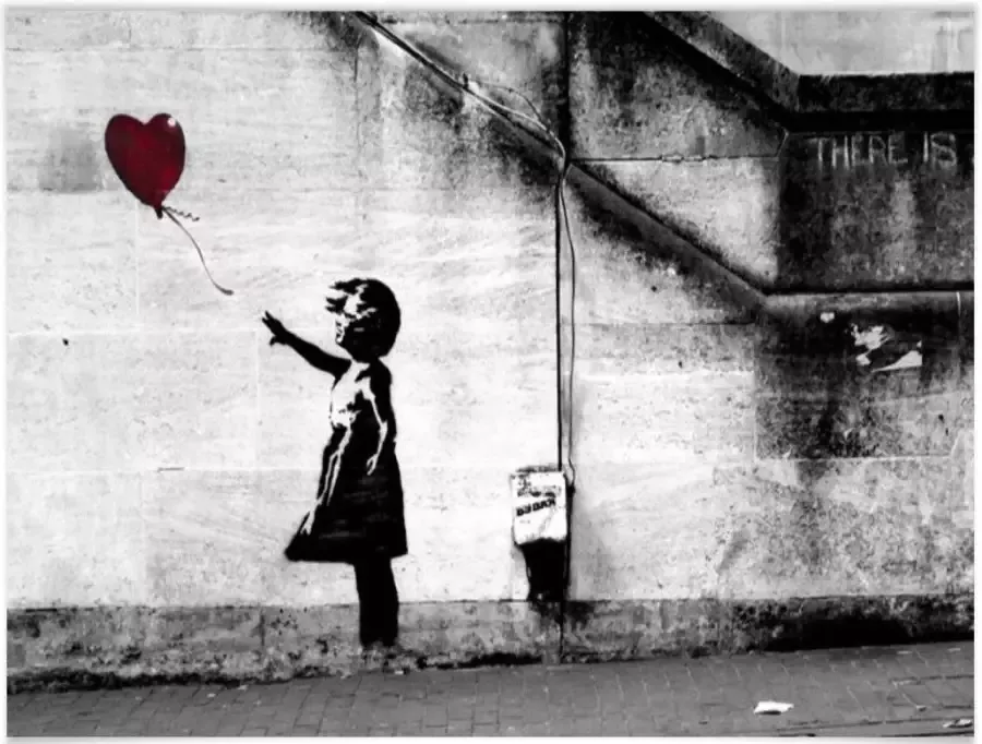 Wall-Art Poster Graffiti afbeelding Girl with balloon (1 stuk) - Foto 4