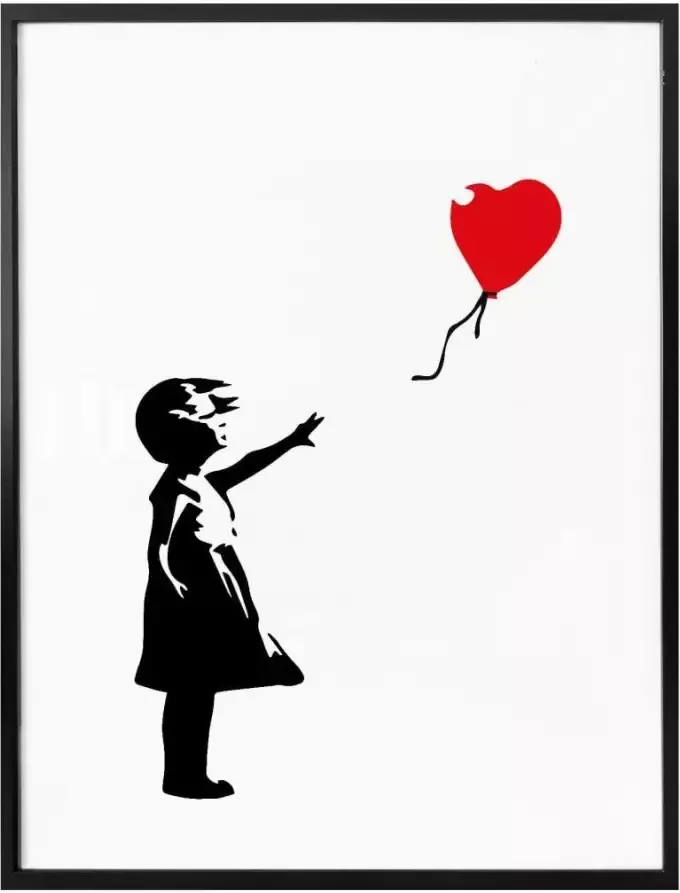 Wall-Art Poster Graffiti afbeelding Girl with the red balloon (1 stuk) - Foto 4