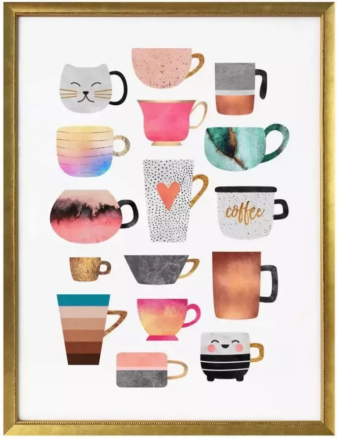 Wall-Art Poster Koffiekopjes multicolour (1 stuk) - Foto 4