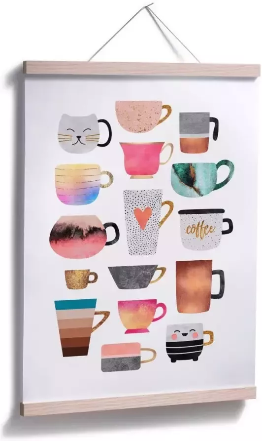 Wall-Art Poster Koffiekopjes multicolour (1 stuk) - Foto 5