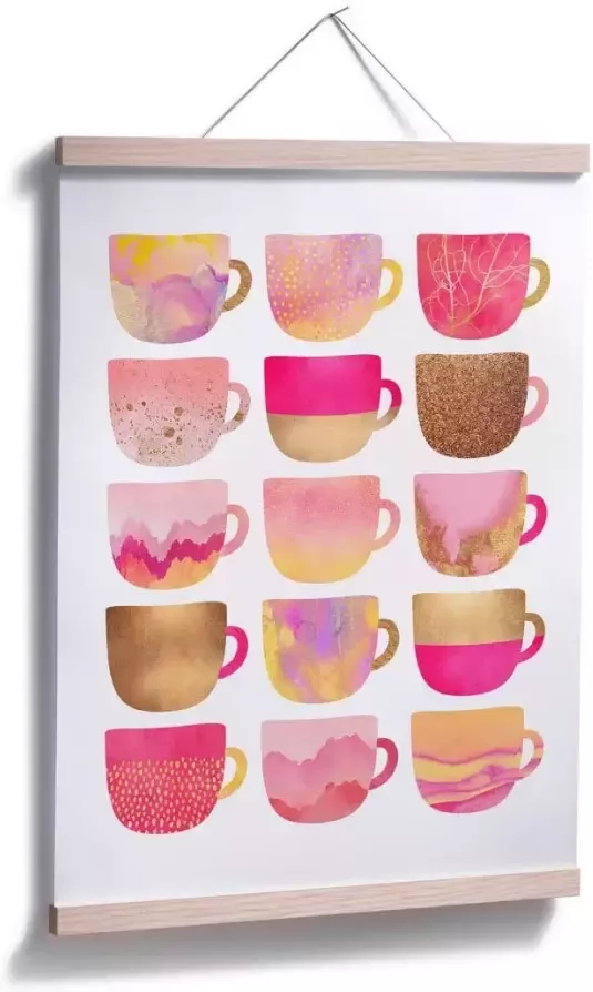 Wall-Art Poster Koffiekopjes pink Poster zonder lijst (1 stuk) - Foto 5