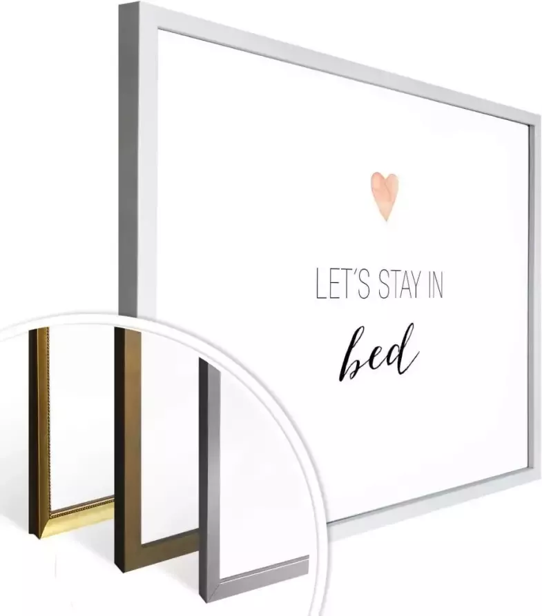 Wall-Art Poster Let's stay in bed Poster zonder lijst (1 stuk) - Foto 3