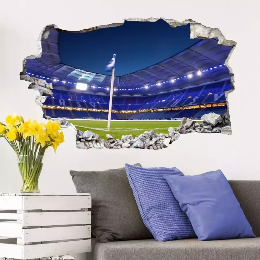 Wall-Art Wandfolie 3D voetbal HSV Arena 02 zelfklevend verwijderbaar (1 stuk) - Foto 1