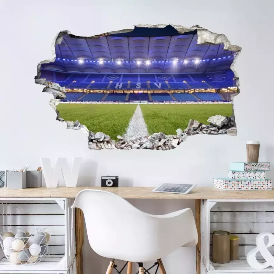 Wall-Art Wandfolie 3D voetbal HSV Arena 03 zelfklevend verwijderbaar (1 stuk) - Foto 1