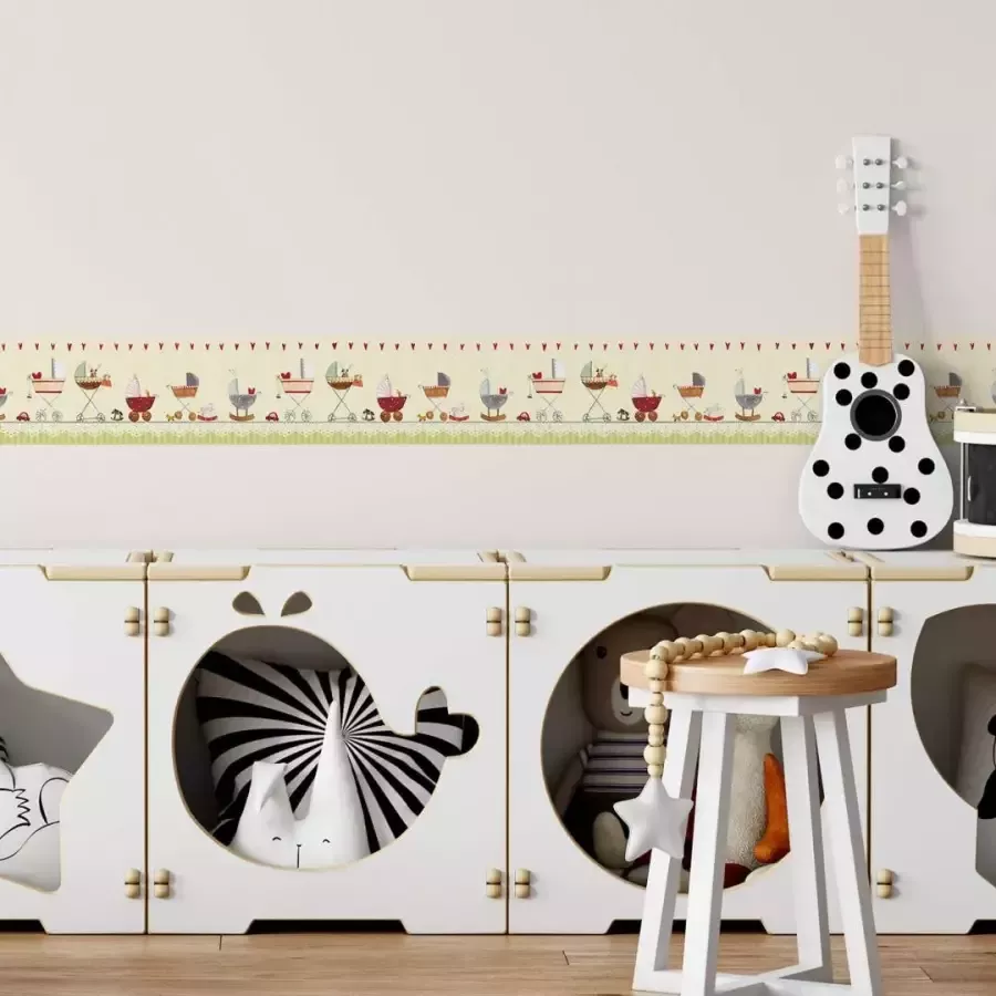 Wall-Art Wandfolie Baby bed randdessin kinderwagen (1 stuk) - Foto 1