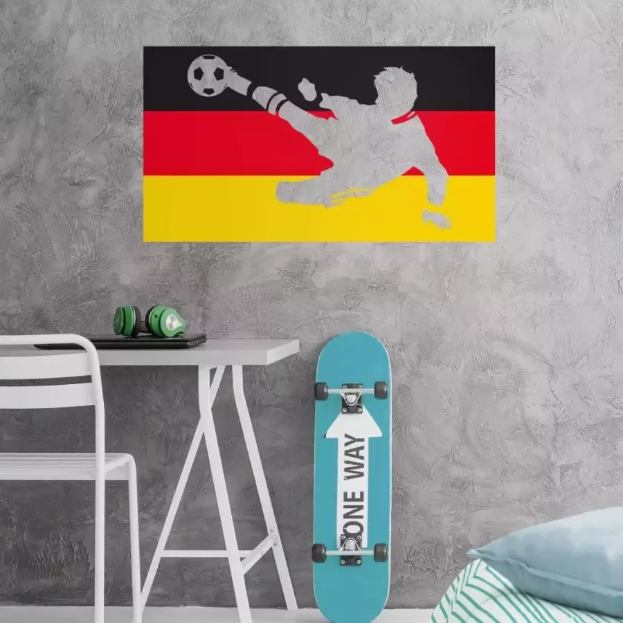Wall-Art Wandfolie Duitsland vlag + voetballer (1 stuk) - Foto 1