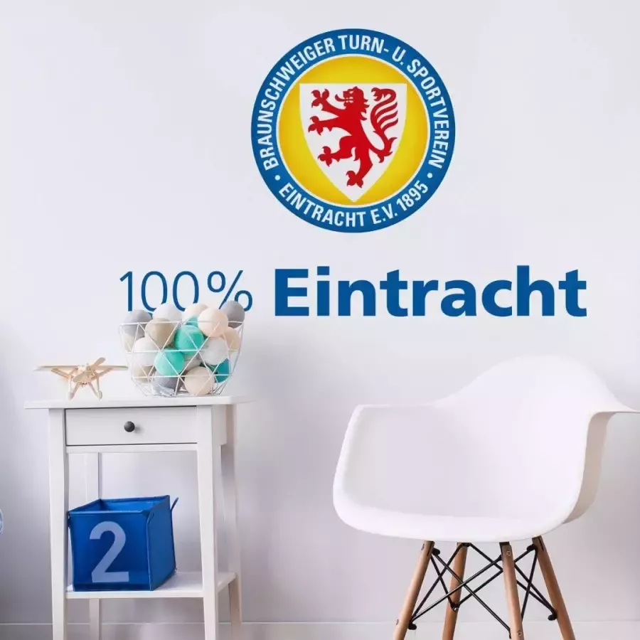 Wall-Art Wandfolie Eintracht Brunswijk 100% zelfklevend verwijderbaar (1 stuk)