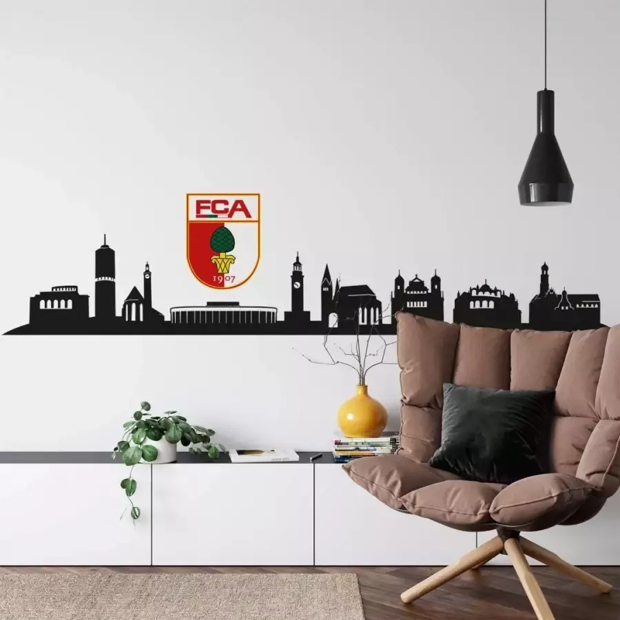 Wall-Art Wandfolie FC Augsburg skyline met logo (1 stuk) - Foto 1