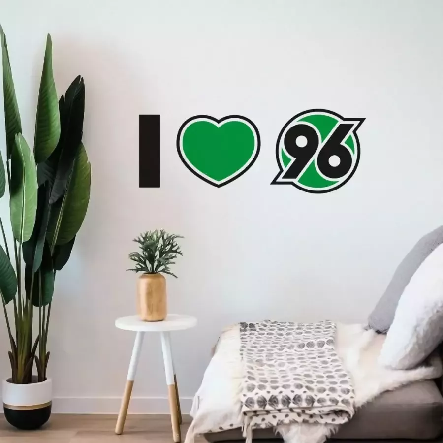 Wall-Art Wandfolie Hannover 96 quote I love 96 (1 stuk)