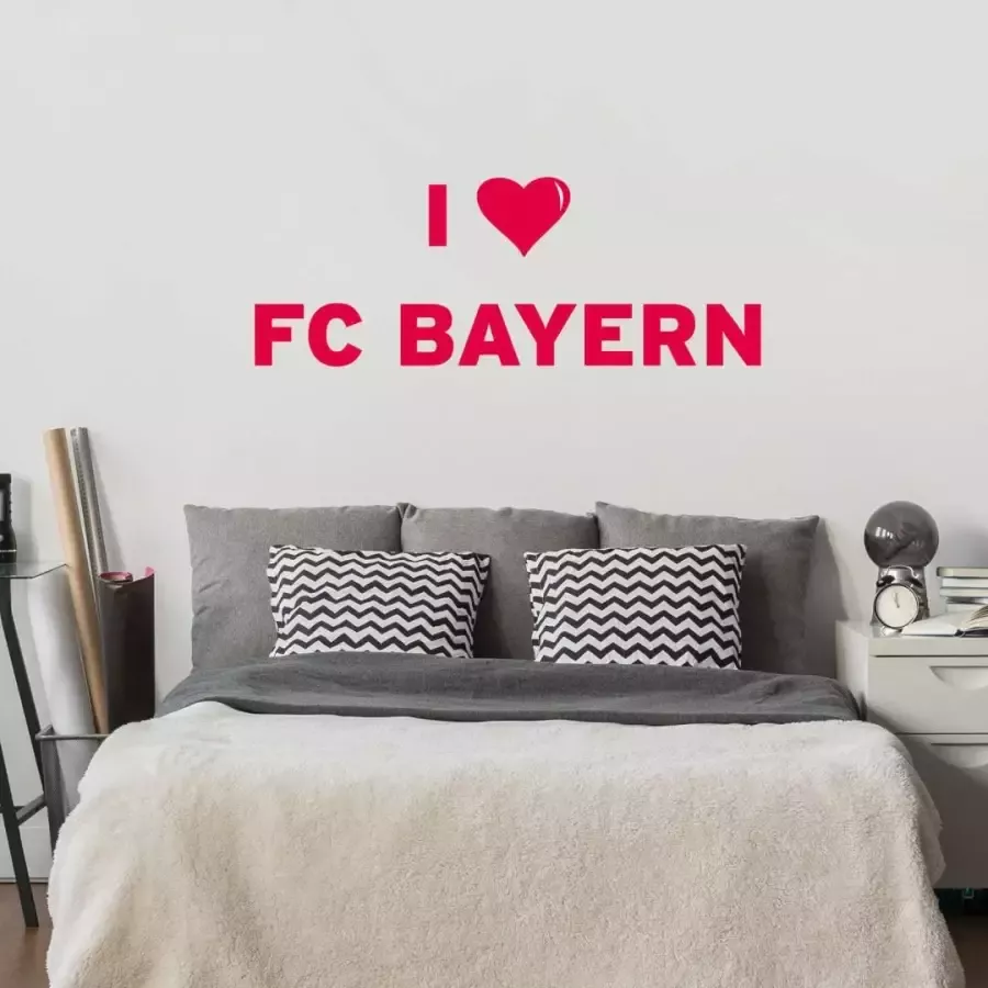 Wall-Art Wandfolie I LOVE FC BAYERN zelfklevend verwijderbaar (1 stuk) - Foto 1