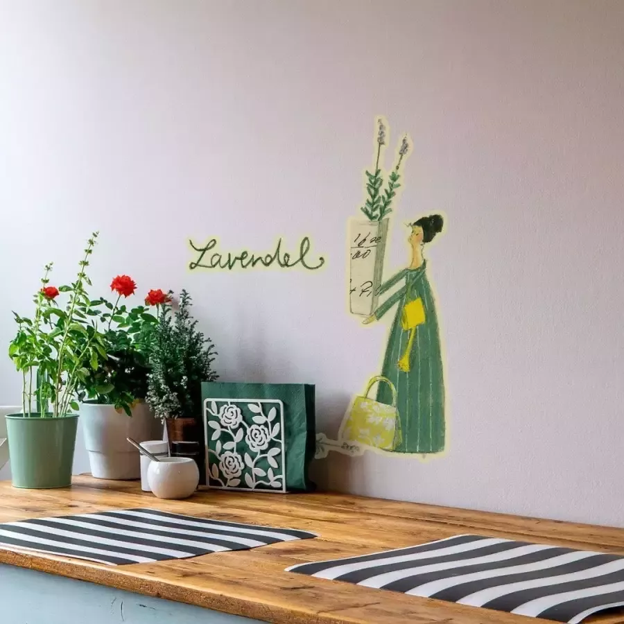 Wall-Art Wandfolie Kruidenvrouw keuken lavendel (1 stuk) - Foto 1