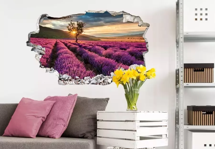 Wall-Art Wandfolie Lavendel In de Provence zelfklevend verwijderbaar - Foto 1