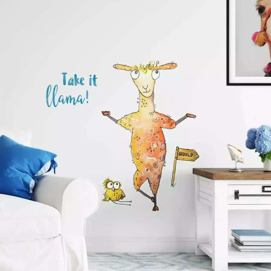 Wall-Art Wandfolie Levensvreugd Take it llama (1 stuk) - Foto 1