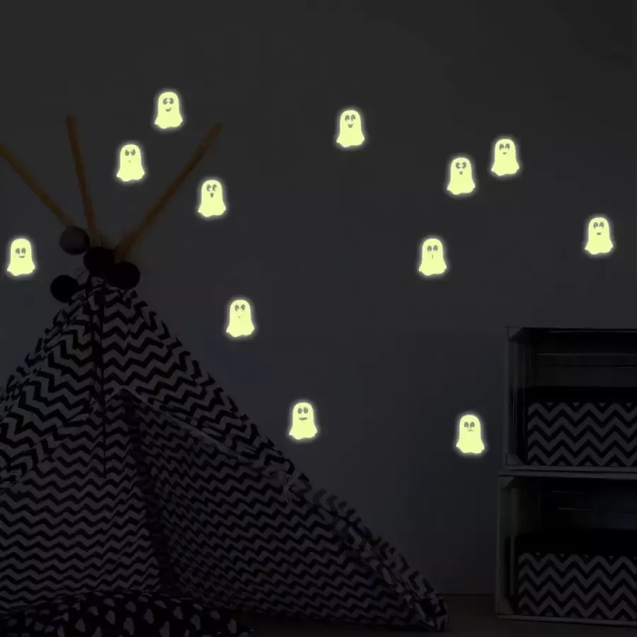 Wall-Art Wandfolie Lichtgevende sticker schattige geesten (1 stuk) - Foto 1