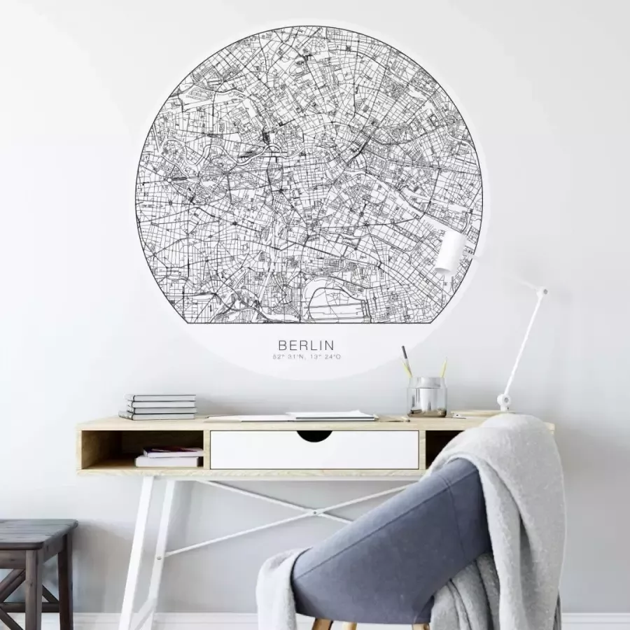 Wall-Art Wandfolie Muursticker Berlijn plattegrond (1 stuk)