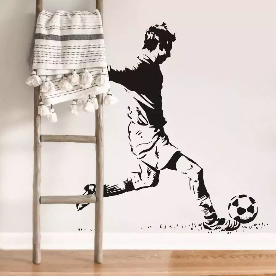 Wall-Art Wandfolie Muursticker voetballer 2 zelfklevend verwijderbaar (1 stuk)