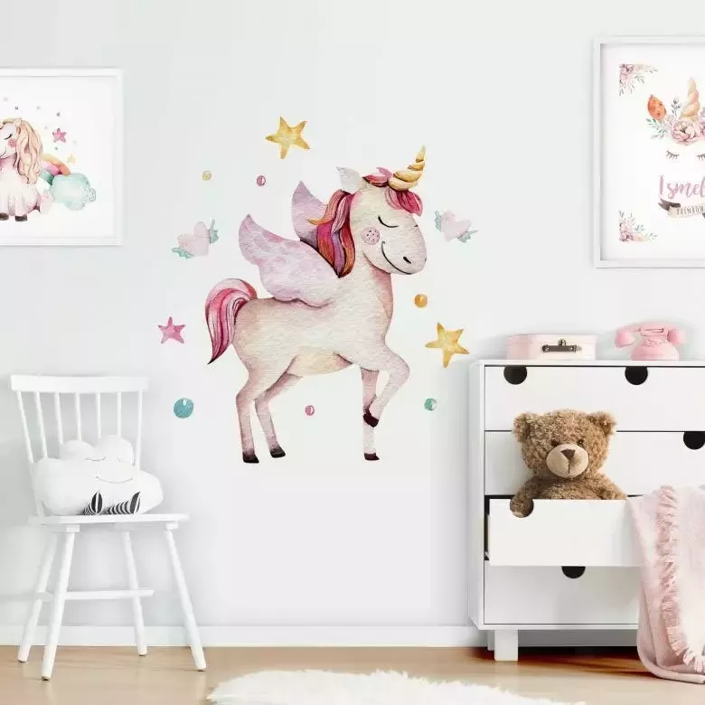 Wall-Art Wandfolie Paarden sticker eenhoorn deco (1 stuk) - Foto 2