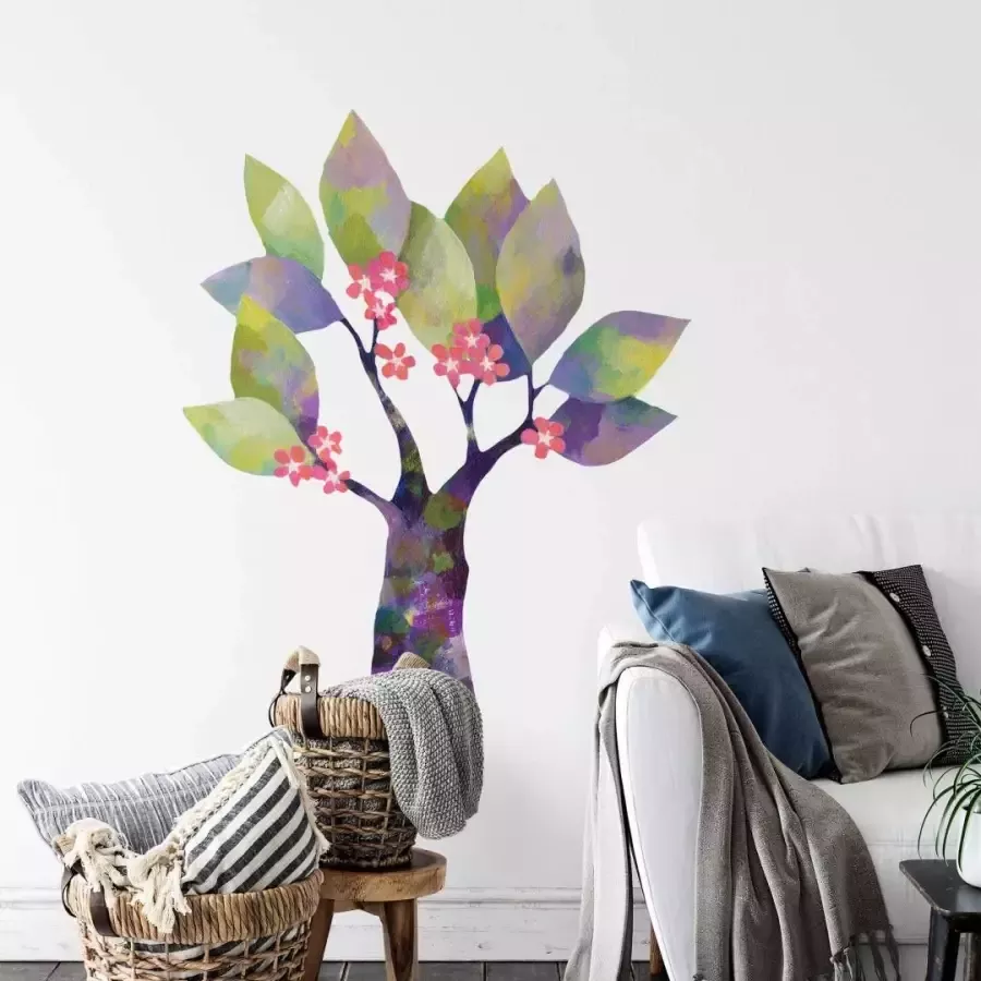 Wall-Art Wandfolie Sprookjesachtig boom met bloesem (1 stuk)