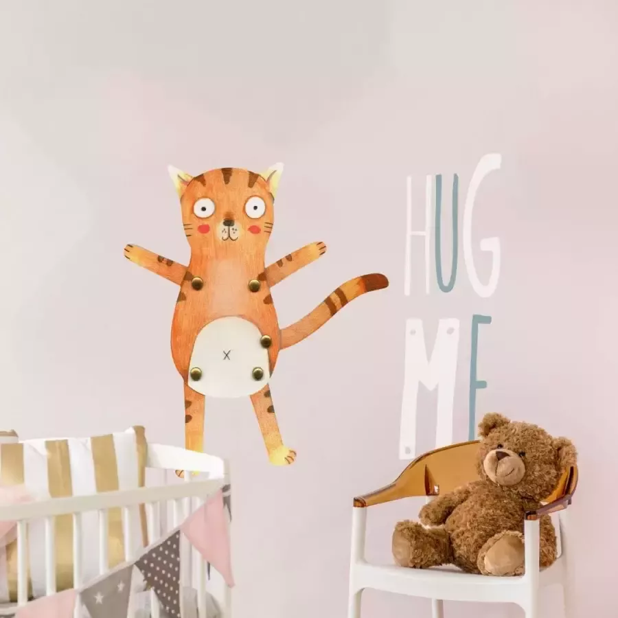 Wall-Art Wandfolie Teddy tijger kat Hug me zelfklevend verwijderbaar (1 stuk) - Foto 1